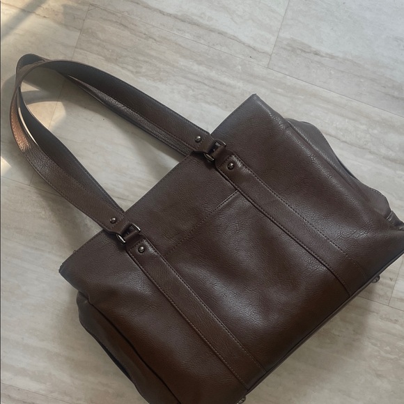 Kenneth Cole Reaction Tan Leather Handbag - Picture 5 of 7